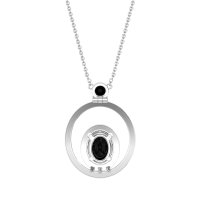 Oval Double Halo Necklace