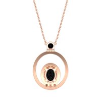 Oval Double Halo Necklace