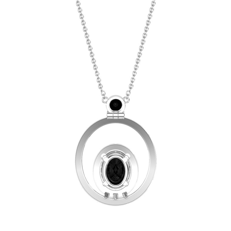 Oval Double Halo Necklace