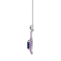 Oval Double Halo Necklace