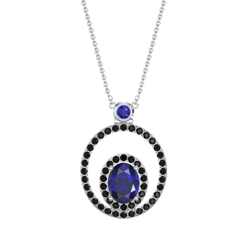 Oval Double Halo Necklace