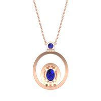 Oval Double Halo Necklace