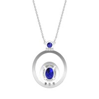 Oval Double Halo Necklace