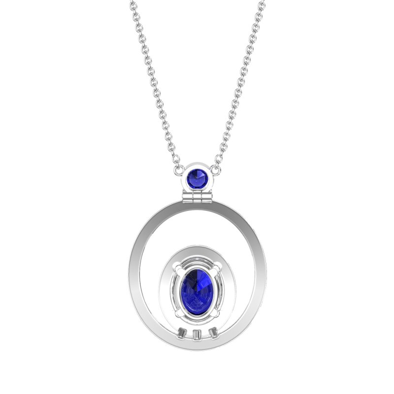 Oval Double Halo Necklace