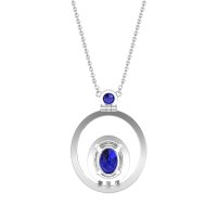 Oval Double Halo Necklace