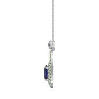 Oval Double Halo Necklace