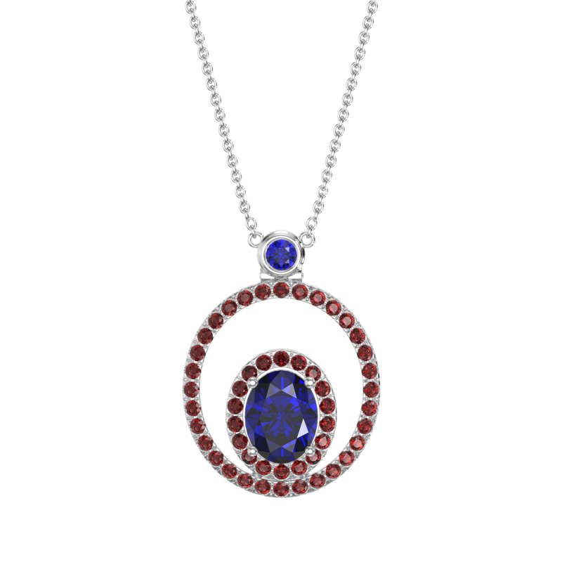 Oval Double Halo Necklace