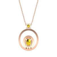 Oval Double Halo Necklace