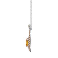 Oval Double Halo Necklace