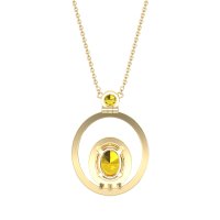 Oval Double Halo Necklace