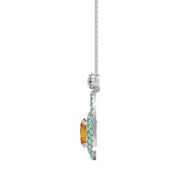 Oval Double Halo Necklace