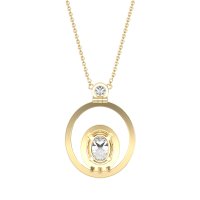 Oval Double Halo Necklace
