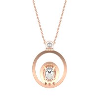Oval Double Halo Necklace