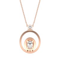 Oval Double Halo Necklace