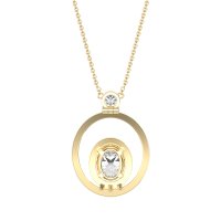 Oval Double Halo Necklace