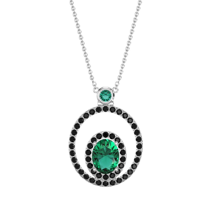 Oval Double Halo Necklace
