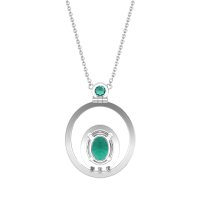 Oval Double Halo Necklace