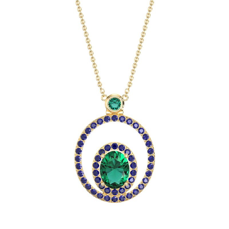Oval Double Halo Necklace