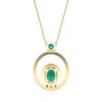 Oval Double Halo Necklace