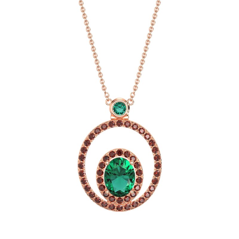 Oval Double Halo Necklace