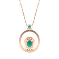 Oval Double Halo Necklace