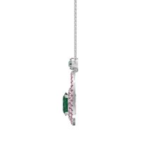 Oval Double Halo Necklace