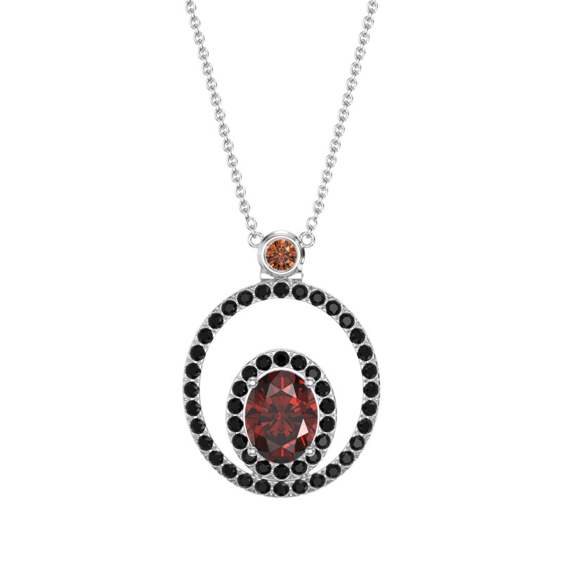 Oval Double Halo Necklace