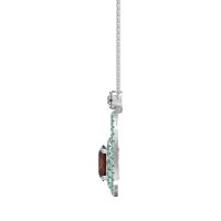 Oval Double Halo Necklace