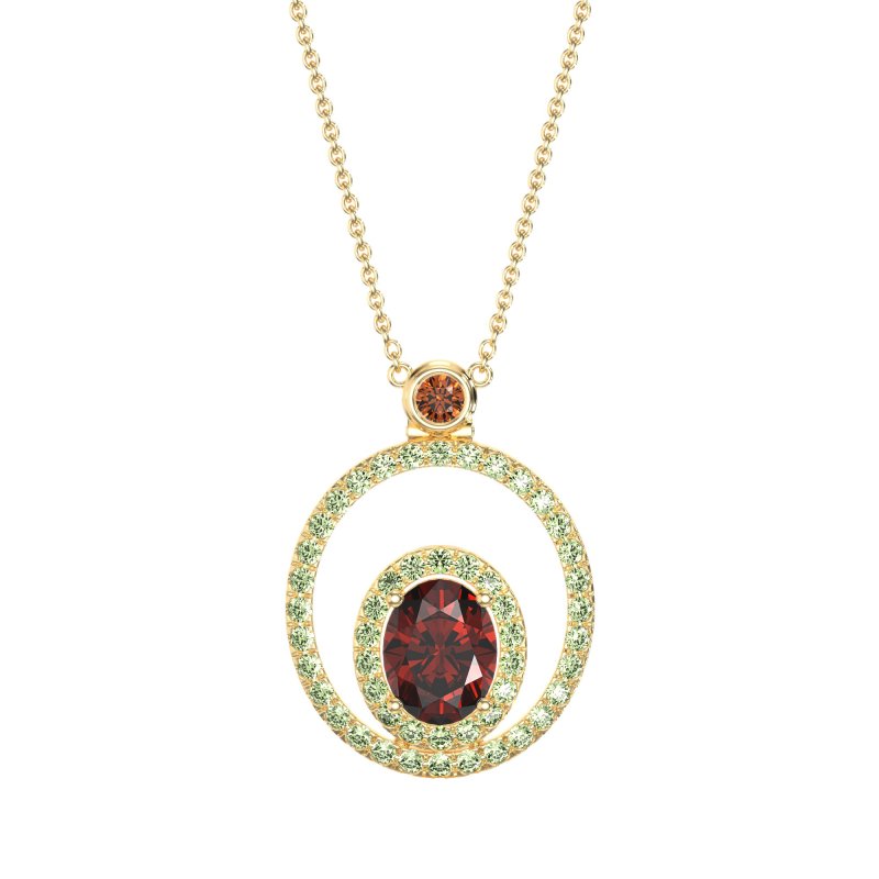 Oval Double Halo Necklace