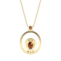 Oval Double Halo Necklace