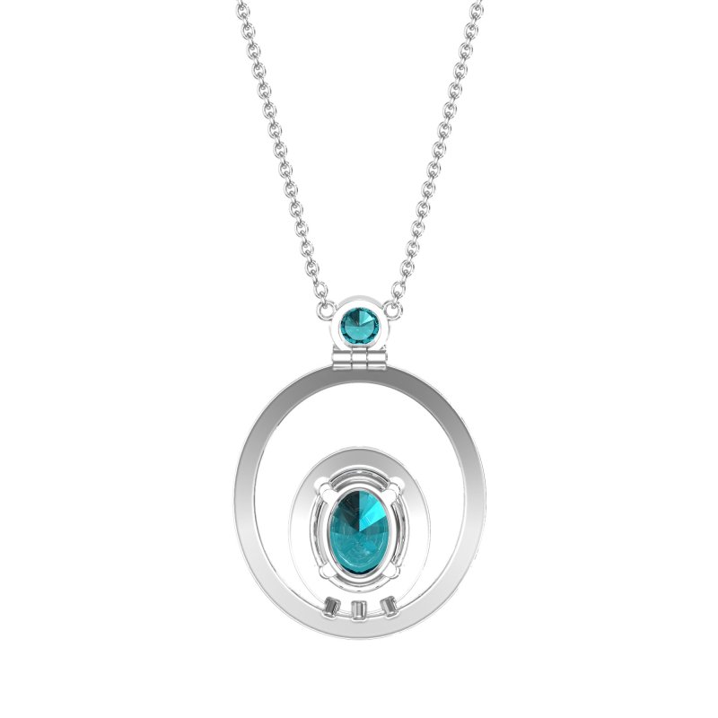 Oval Double Halo Necklace