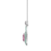 Oval Double Halo Necklace