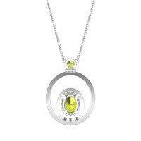 Oval Double Halo Necklace