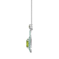 Oval Double Halo Necklace
