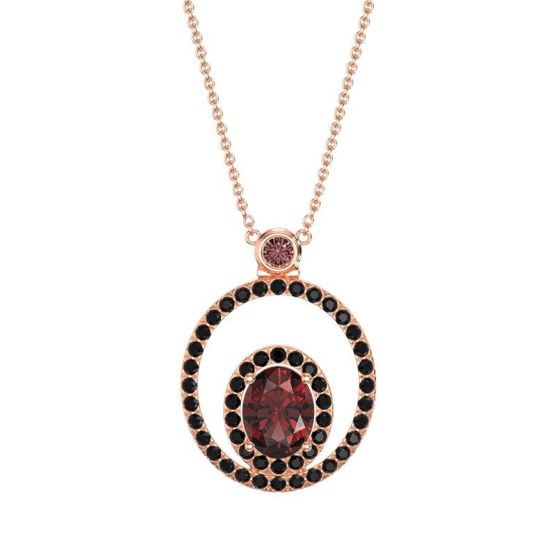 Oval Double Halo Necklace