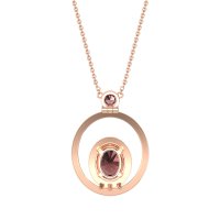 Oval Double Halo Necklace