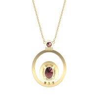 Oval Double Halo Necklace