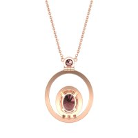 Oval Double Halo Necklace