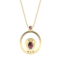 Oval Double Halo Necklace