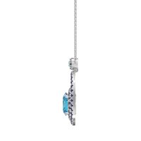 Oval Double Halo Necklace