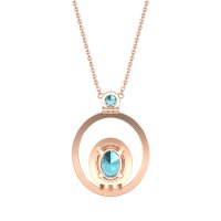 Oval Double Halo Necklace