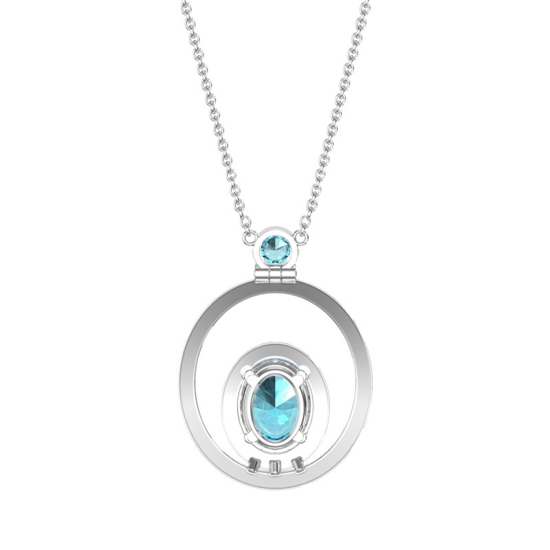 Oval Double Halo Necklace