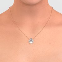 Tear Drop Halo Classic Necklace