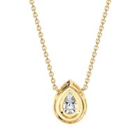 Tear Drop Halo Classic Necklace