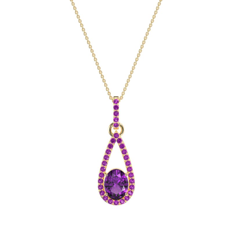 Oval Tear Drop Wrap Necklace
