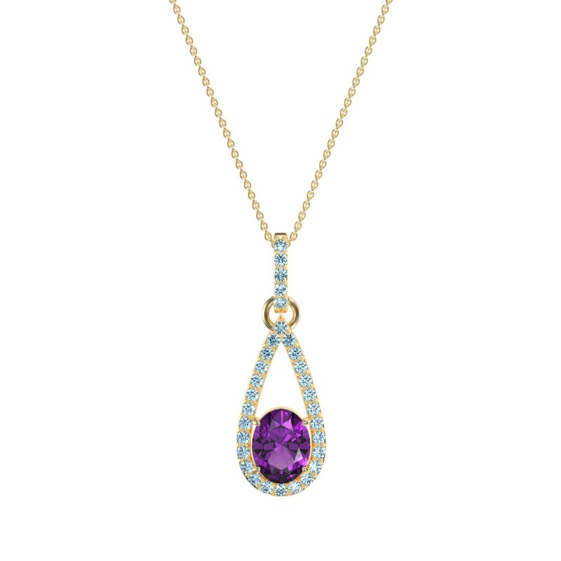 Oval Tear Drop Wrap Necklace
