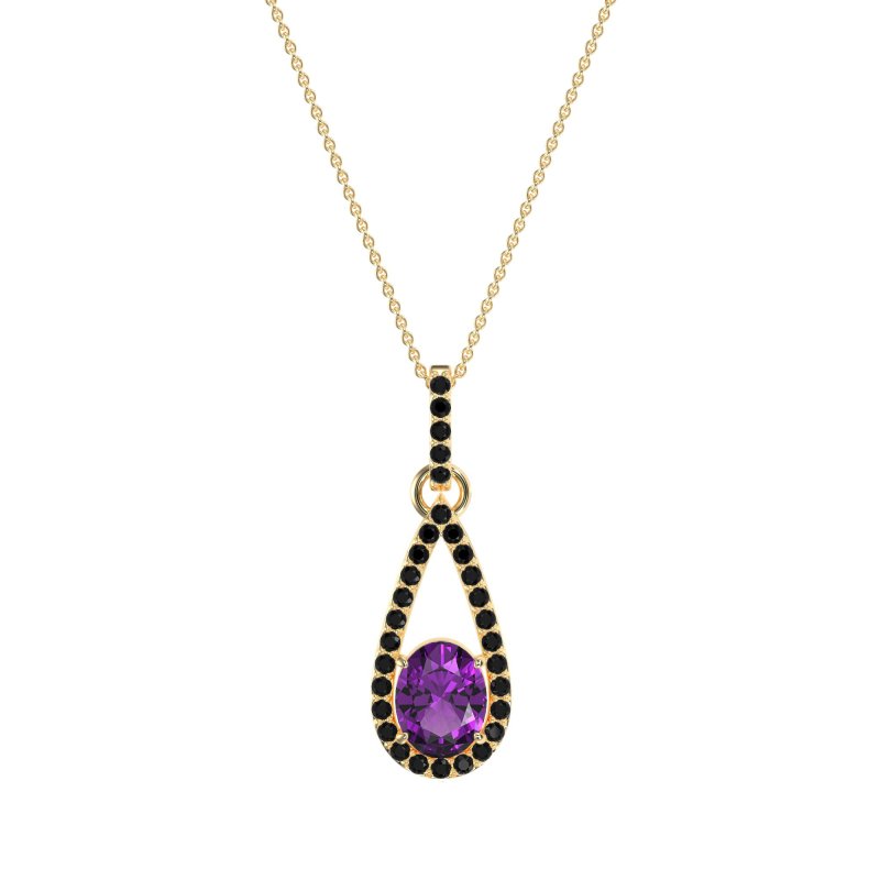 Oval Tear Drop Wrap Necklace