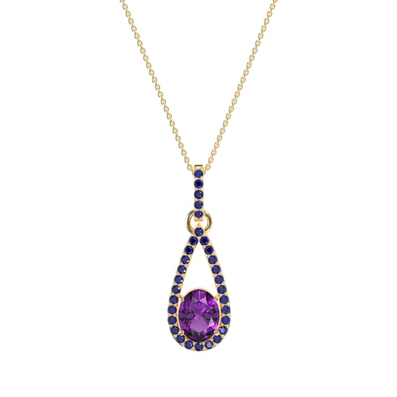 Oval Tear Drop Wrap Necklace