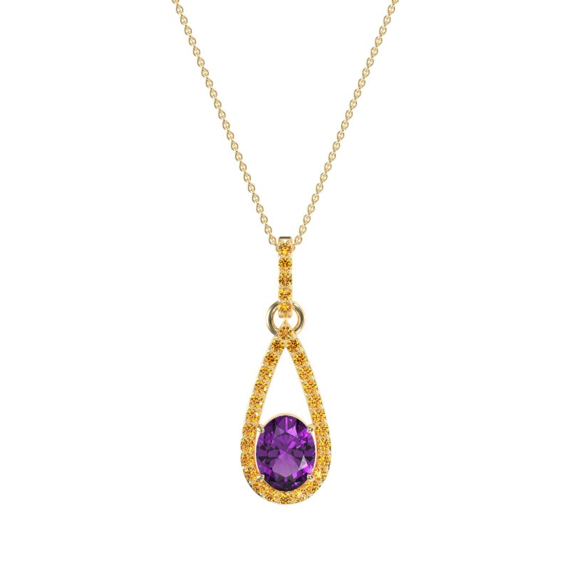Oval Tear Drop Wrap Necklace