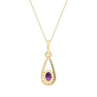 Oval Tear Drop Wrap Necklace